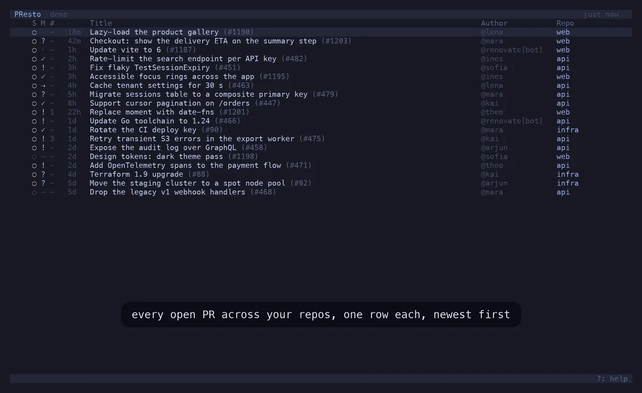 The README demo