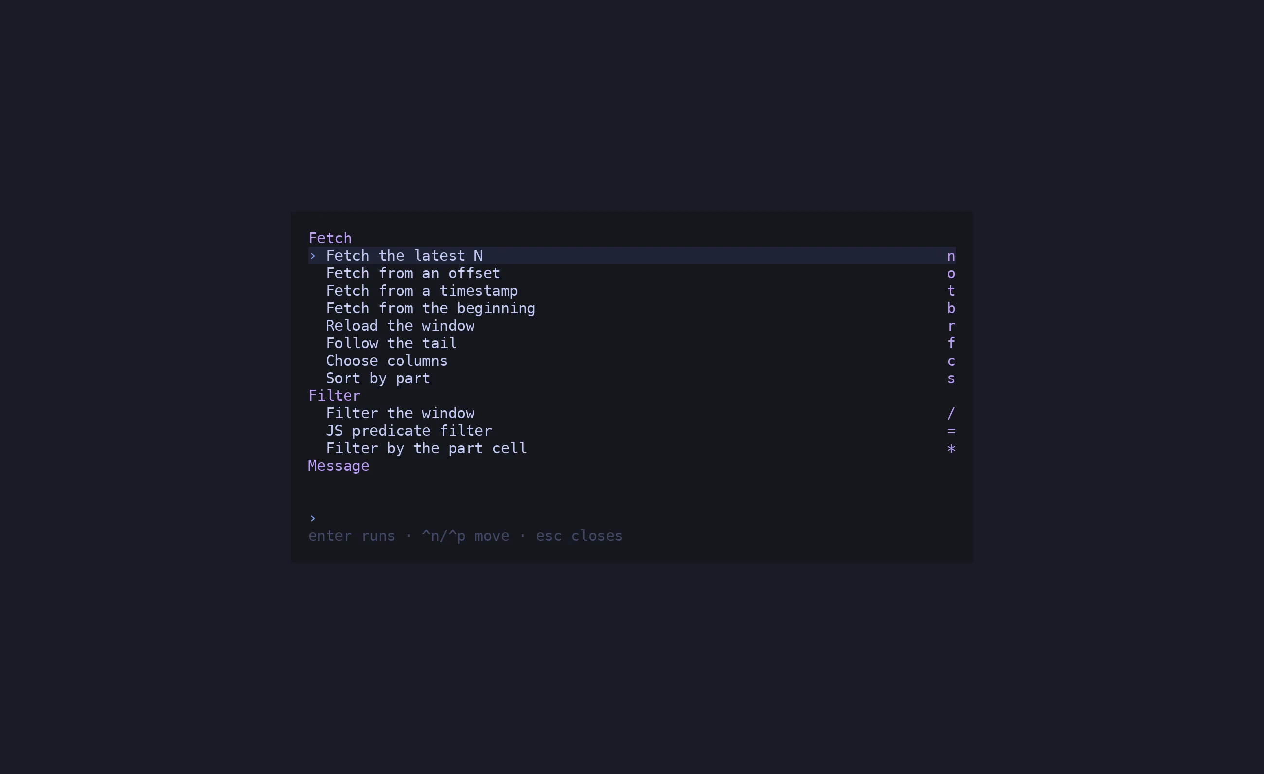 The command palette